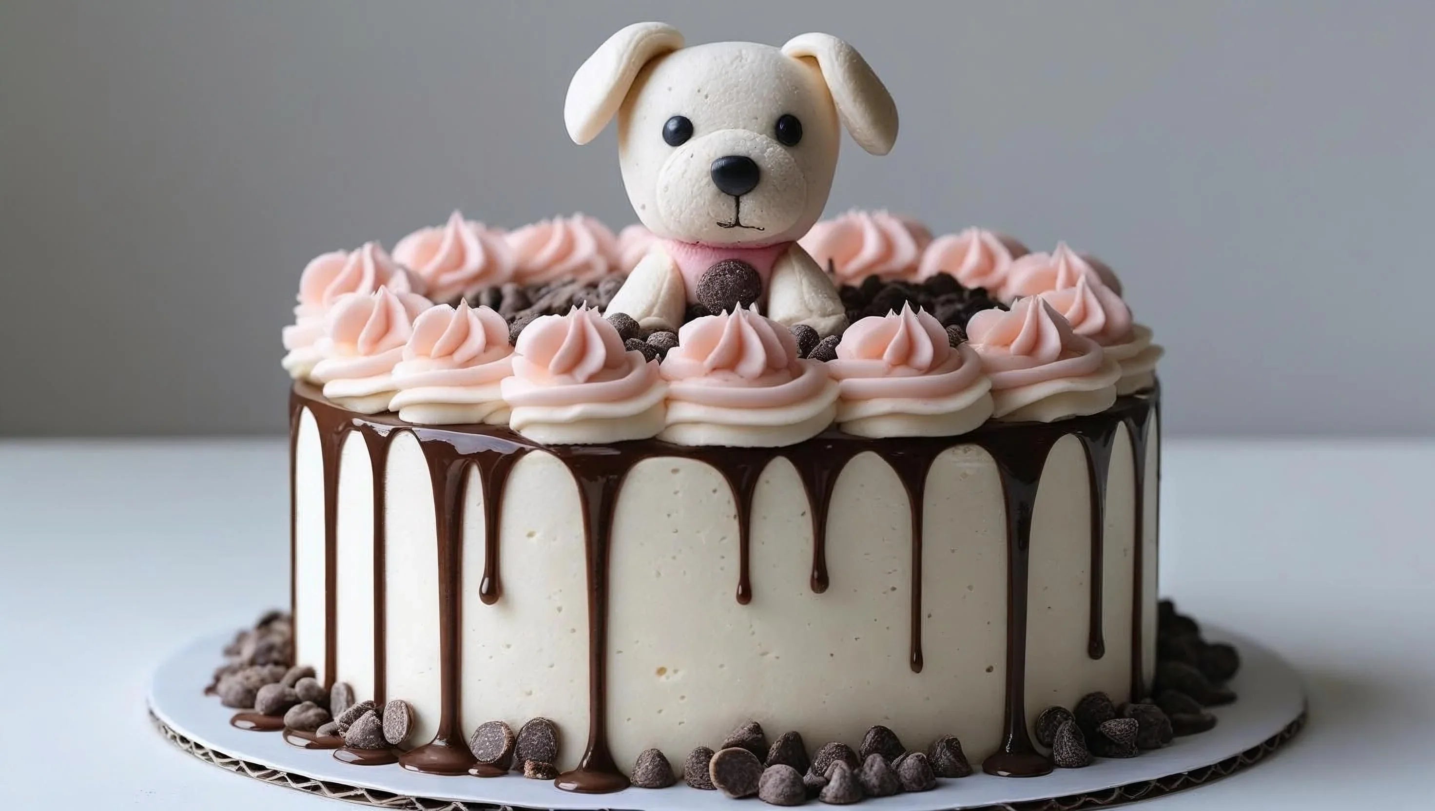 Dog Doll Cake with small plush in centre
