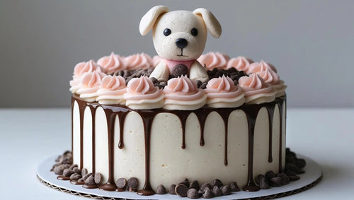 Dog Doll Cake with small plush in centre